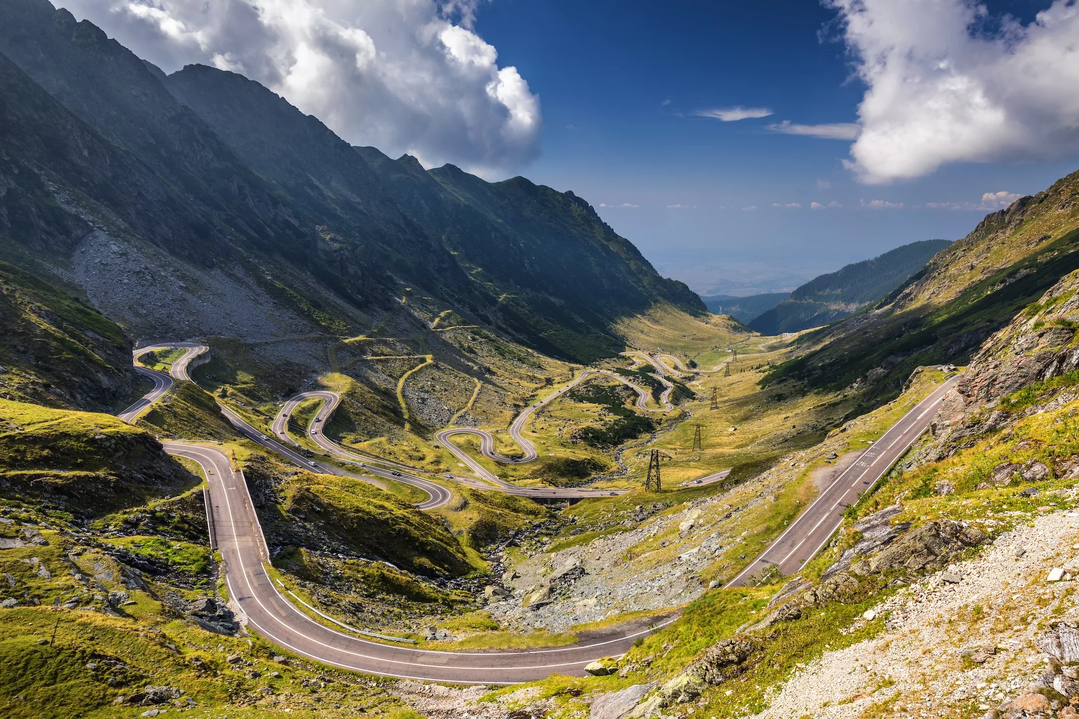 Transfagarasan pass in summer. Crossing Carpathian mountains in Romania, Transfagarasan is one of the most spectacular mountain roads in the world.